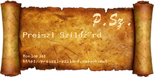 Preiszl Szilárd névjegykártya