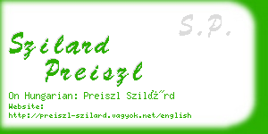 szilard preiszl business card